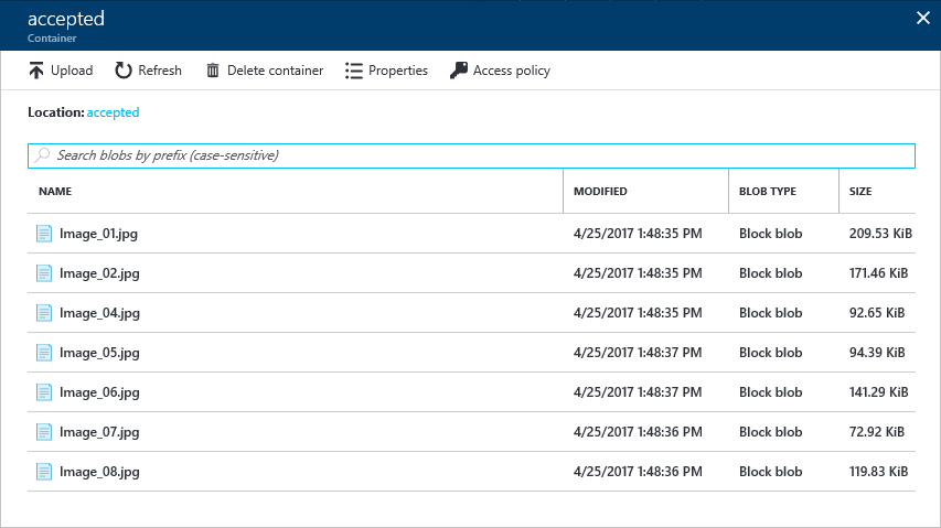 Images in the "accepted" container