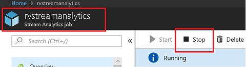 Stop Stream Analytics Job_