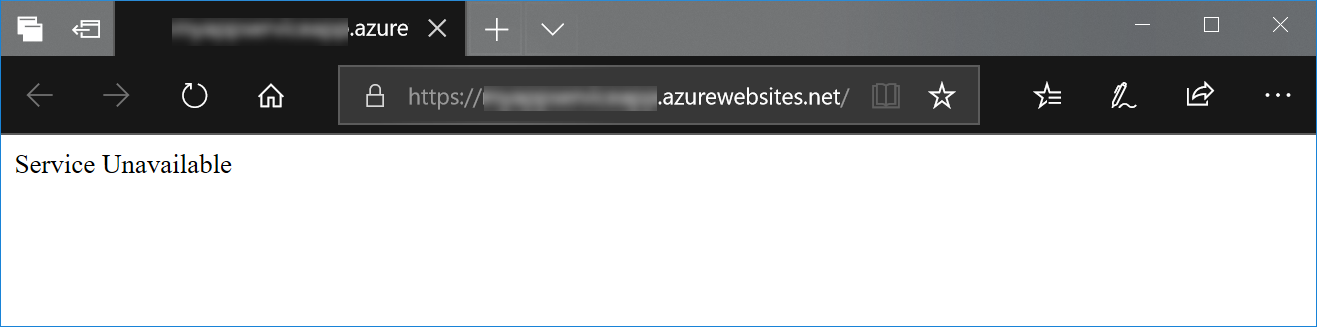 App Service Unavailable