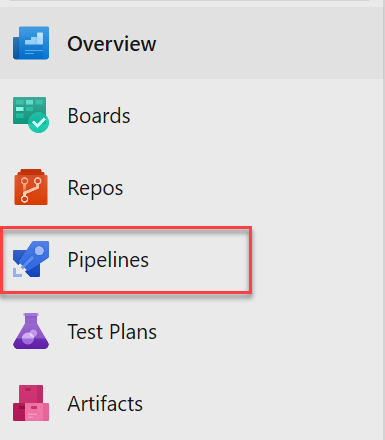 Pipelines Menu Item